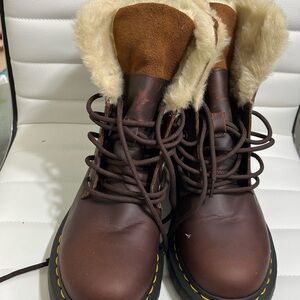 Dr. Martens Dark Brown Fur-Lined Winter Boots